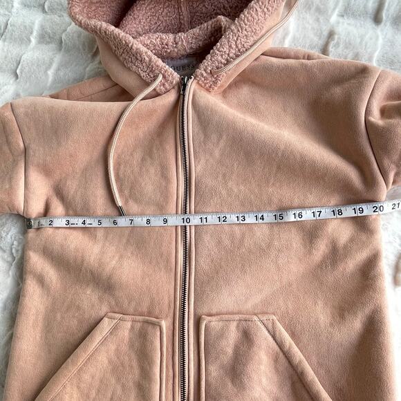 🔥GUESS Faux Sherpa Shearling suede fur Coat Jacket in Rose Pink Outdoor Rugged - Picture 13 of 16